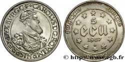 BELGIQUE 5 Ecu Charles Quint 1987  SPL 