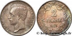 BELGIQUE 2 Francs Albert Ier légende flamande 1911 Bruxelles TTB 