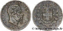 ITALY 5 Lire Victor Emmanuel II 1874 Milan VF 