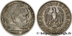 GERMANY 5 Reichsmark Aigle / Maréchal Paul von Hindenburg 1935 Munich XF 