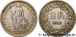 SUISSE 2 Francs Helvetia 1913 Berne - B