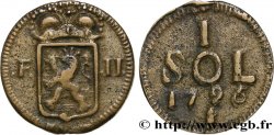 LUXEMBOURG 1 Sol emblème frappe au nom de François II (monnaie de siège) 1796  TB+ 