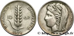 GRÈCE 10 Drachmes épi / Déesse Démeter 1930 Londres TTB 