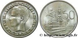 BELGIQUE 50 Francs Exposition Universelle de Bruxelles, Baudouin Ier, Grand-Place de Bruxelles légende française 1958  SPL 