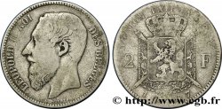 BELGIUM 2 Francs Léopold II légende française 1867  VF 