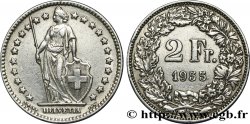 SUISSE 2 Francs Helvetia 1955 Berne - B