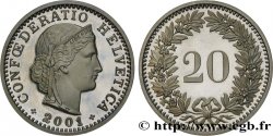 SCHWEIZ 20 Centimes Proof Helvetia 2001 Berne - B ST 