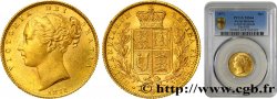 ROYAUME-UNI 1 Souverain Victoria buste jeune avec numéro de coin n°28 1871 Londres