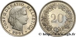 SUISSE 20 Centimes Proof Helvetia 2001 Berne - B FDC 