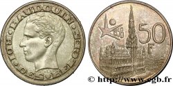 BELGIQUE 50 Francs Exposition Universelle de Bruxelles, Baudouin Ier, Grand-Place de Bruxelles légende française 1958  SUP 