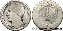 BELGIQUE 1 Franc Léopold Ier tête laurée 1835 Bruxelles