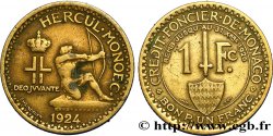 MONACO 1 Franc émission du Crédit Foncier de Monaco 1924 Poissy TB+ 