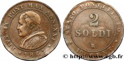 VATIKANSTAAT UND KIRCHENSTAAT 2 Soldi 1867 Rome S 