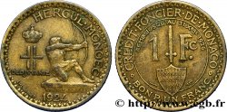 MONACO 1 Franc émission du Crédit Foncier de Monaco 1924 Poissy TB+ 