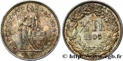 SUISSE 1/2 Franc Helvetia 1905 Berne SUP 