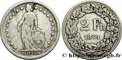 SUIZA 2 Francs Helvetia 1874 Berne