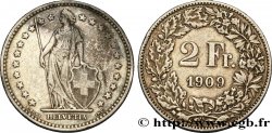 SUISSE 2 Francs Helvetia 1909 Berne