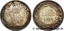 SUISSE 2 Francs Helvetia 1920 Berne