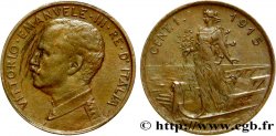 ITALIA 1 Centesimo Victor Emmanuel III 1915 Rome - R MBC 