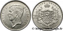 BELGIQUE 20 Francs - 4 Belga Albert Ier légende Flamande position B 1931 