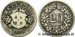 SWITZERLAND 20 Centimes (Rappen) croix suisse 1850 Strasbourg - BB