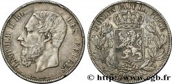 BELGIQUE 5 Francs Léopold II 1870 