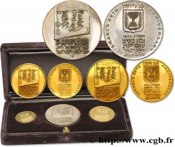 ISRAËL Coffret 10, 50 et 100 Lirot Proof 25e anniversaire de l’indépendance 1973  SUP 