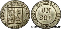 SUISSE - RÉPUBLIQUE DE GENÈVE 1 Sol 1833  SPL 