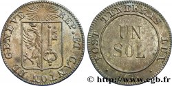SUISSE - RÉPUBLIQUE DE GENÈVE 1 Sol 1833  TTB+ 