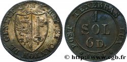 SUISSE - RÉPUBLIQUE DE GENÈVE 1 Sol 6 Deniers 1825  TTB+ 
