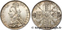 ROYAUME-UNI Double Florin Victoria buste du jubilé / écus couronnés 1890  SUP 