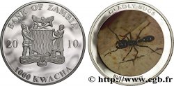 ZAMBIA 1000 Kwacha Proof série Insectes mortels : fourmi balle de fusil 2010 