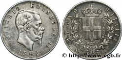ITALIE 5 Lire Victor Emmanuel II 1862 Naples TTB 