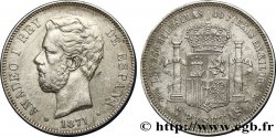 SPAIN 5 Pesetas Amédée Ier  1871 Madrid XF 