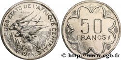 STATI DI L  AFRICA CENTRALE Essai de 50 Francs antilopes lettre ‘C’ Congo 1976 Paris