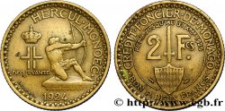 MONACO 2 Francs émission du Crédit Foncier de Monaco 1924 Poissy TTB 