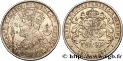 SWEDEN 2 Kronor Oscar II - 25 e anniversaire du règne 1897 Stockholm AU 