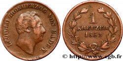 DEUTSCHLAND - BADEN 1 Kreuzer Léopold Grand-Duc de Bade 1852  SS 