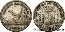 ESPAGNE 1 Peseta monnayage provisoire (1869) avec mention “Gobierno Provisional” 1869 Madrid TB 