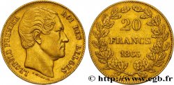 BELGIEN 20 Francs Léopold Ier 1865 Bruxelles