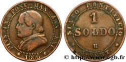 VATICAN ET ÉTATS PONTIFICAUX 1 Soldo Pie IX an XXI buste large 1866 Rome TB+ 