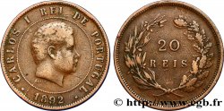 PORTUGAL 20 Réis Charles Ier (Carlos) 1892  TB 