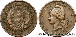 ARGENTINE 2 Centavos emblème / “Liberté” 1883  TTB 