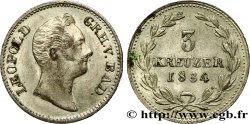 GERMANY - BADEN 3 Kreuzer Léopold  1834 Karlsruhe AU 