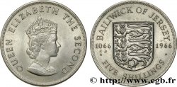 JERSEY 5 Shillings 900e anniversaire de la Bataille d’Hastings 1966  SUP 