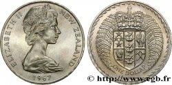 NEUSEELAND
 1 Dollar Elisabeth II / Emblème couronné entouré de fougères 1967 Royal British Mint