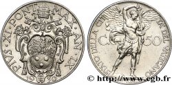 VATICAN AND PAPAL STATES 50 Centesimi frappe au nom de Pie XI an IX / archange Michel 1930 Rome MS 