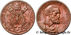 VATICAN AND PAPAL STATES 10 Centesimi frappe au nom de Pie XI an XVI 1937 Rome AU 