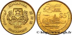 SINGAPUR 5 Dollars 25 ans de l’indépendance 1990 