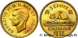 CANADA - GEORGES VI Essai de frappe 5 Cents Laiton 1937 -